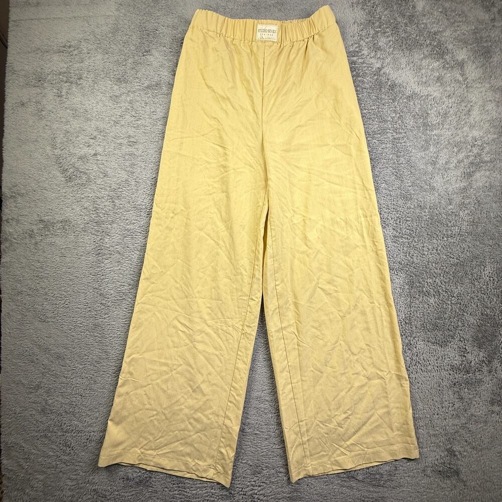 Studio Seven Women's Wide-Leg Lounge Pajama Pants in Pale Yellow